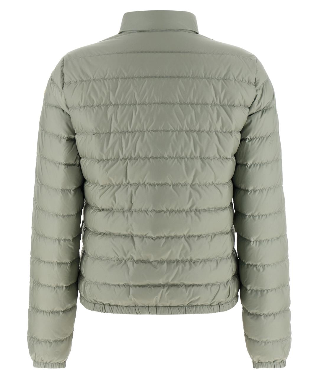MONCLER Зеленый полиамидовый пуховик, фото 2
