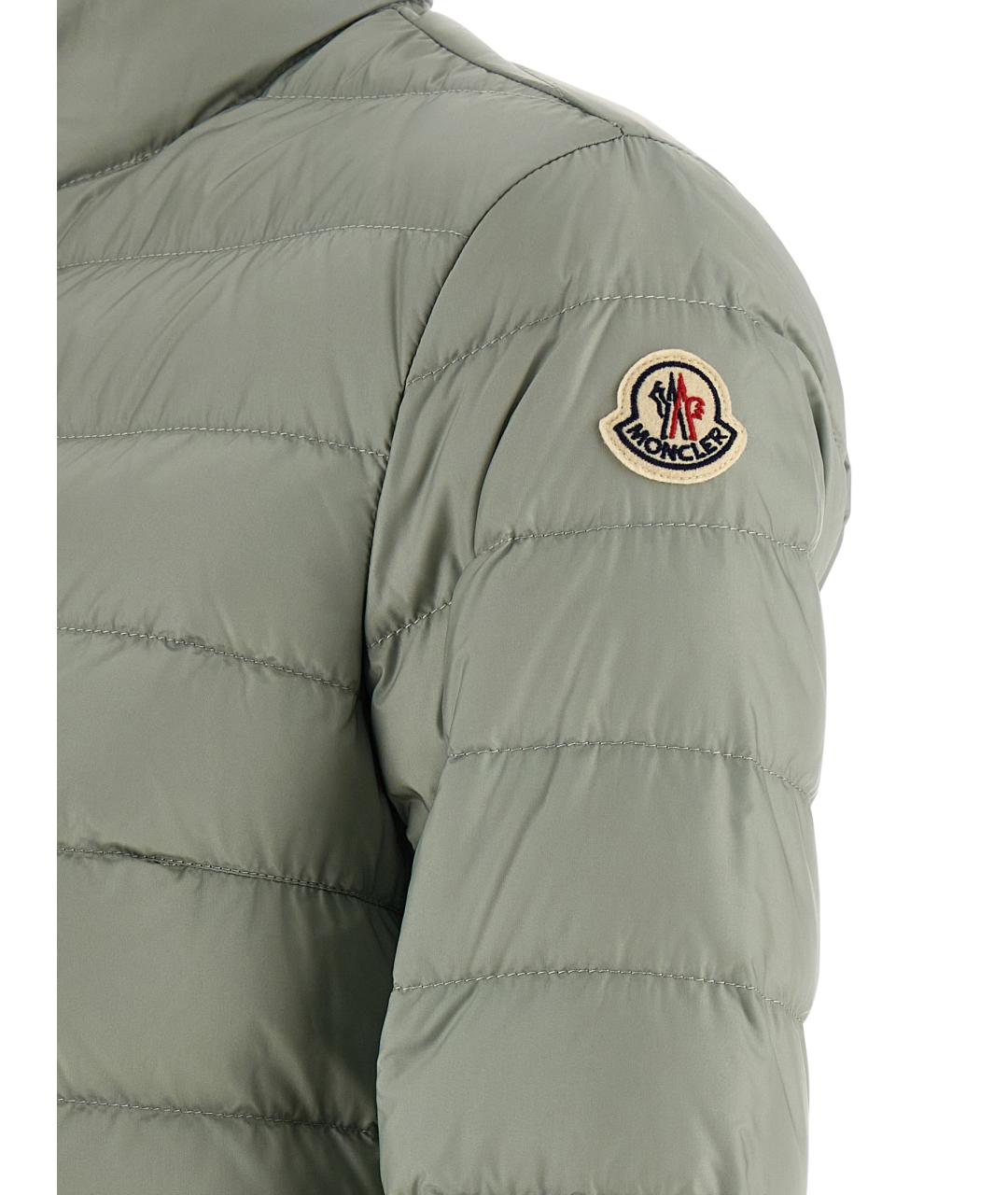 MONCLER Зеленый полиамидовый пуховик, фото 4