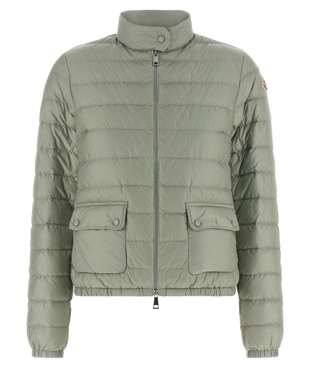 MONCLER Зеленый полиамидовый пуховик, фото 1