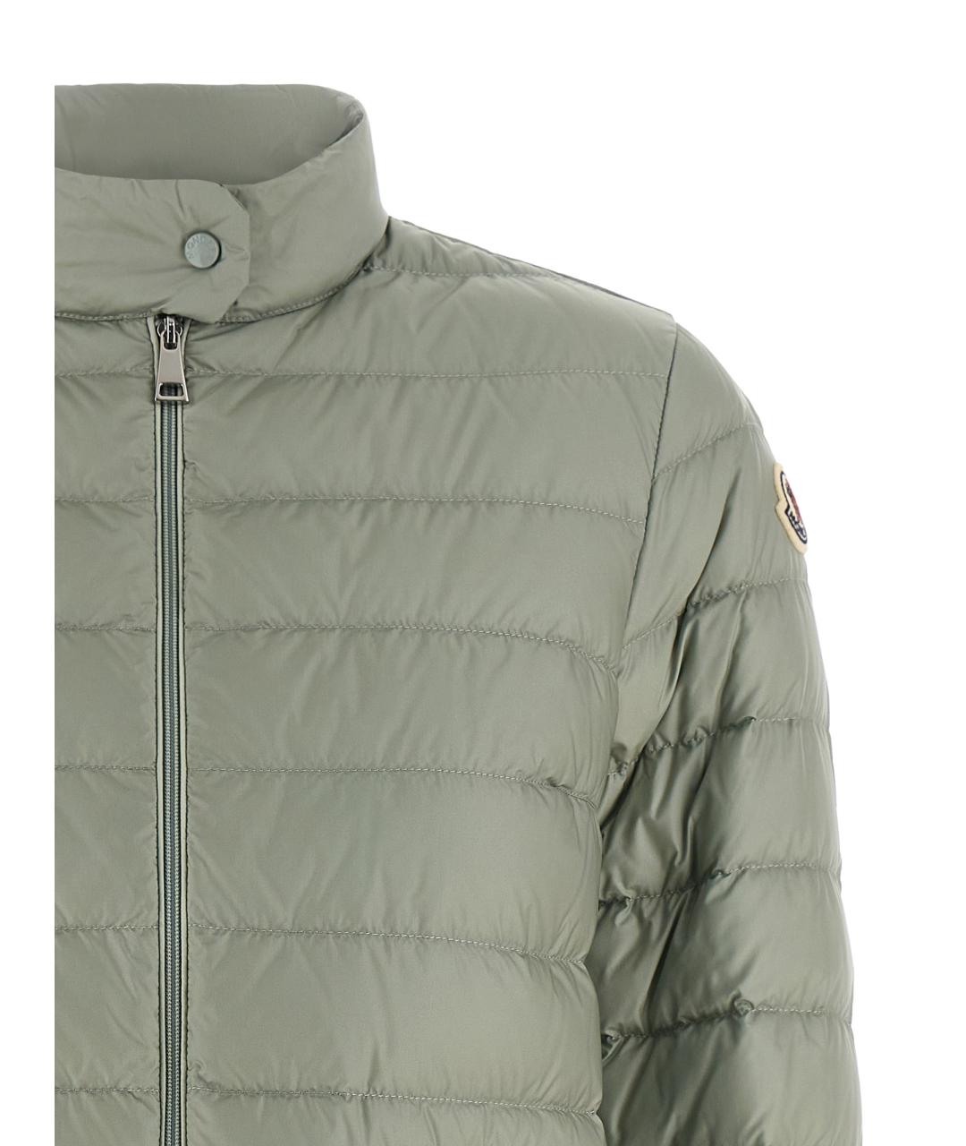 MONCLER Зеленый полиамидовый пуховик, фото 3