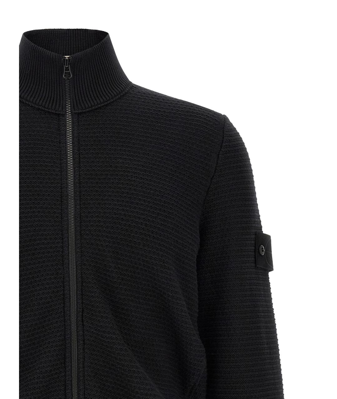 STONE ISLAND Черный хлопковый джемпер / свитер, фото 3