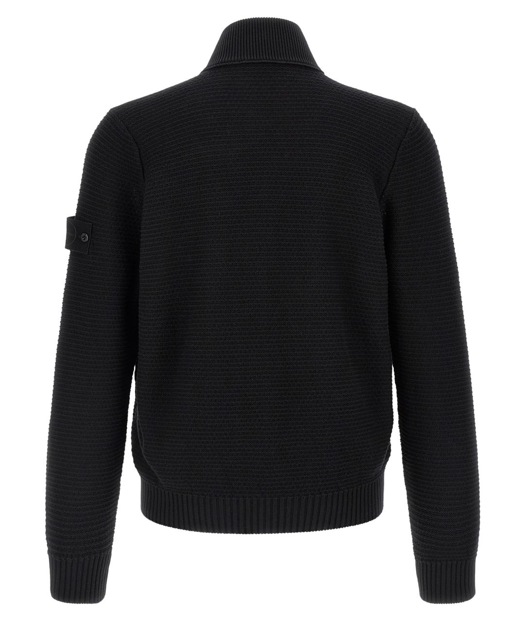 STONE ISLAND Черный хлопковый джемпер / свитер, фото 2