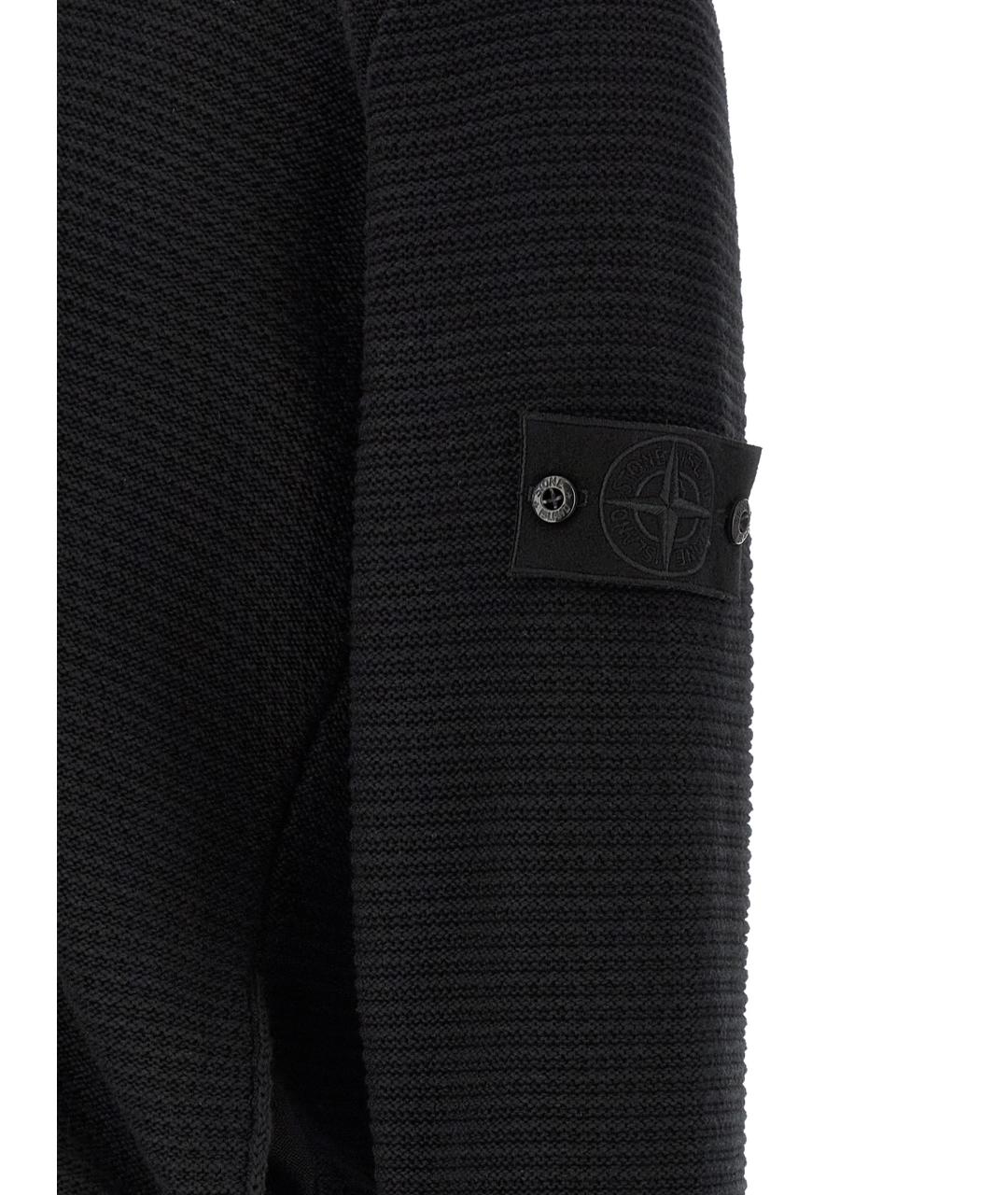 STONE ISLAND Черный хлопковый джемпер / свитер, фото 5