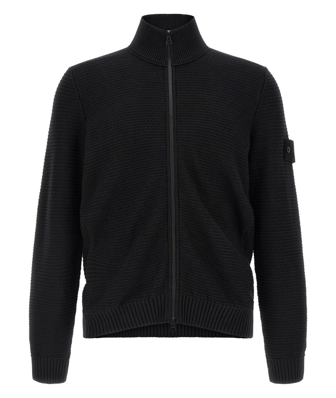 STONE ISLAND Черный хлопковый джемпер / свитер, фото 1