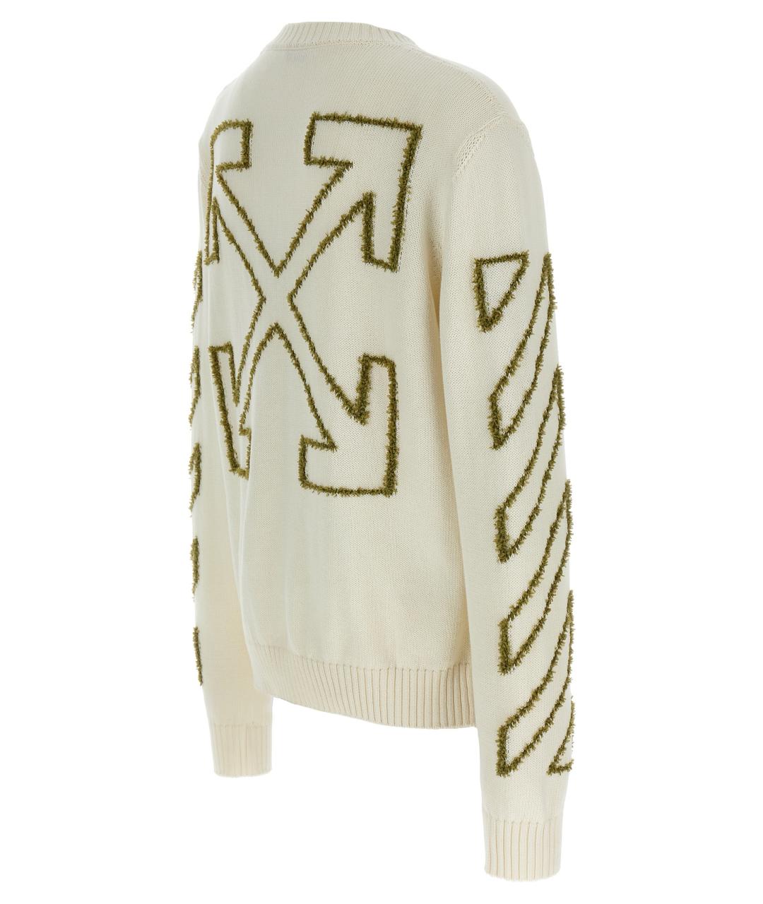 OFF-WHITE Бежевый хлопковый джемпер / свитер, фото 3
