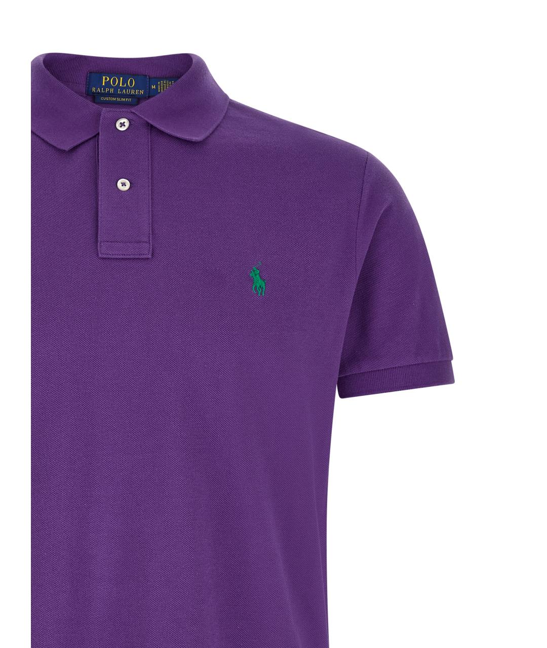 POLO RALPH LAUREN Фиолетовое хлопковое поло с коротким рукавом, фото 3