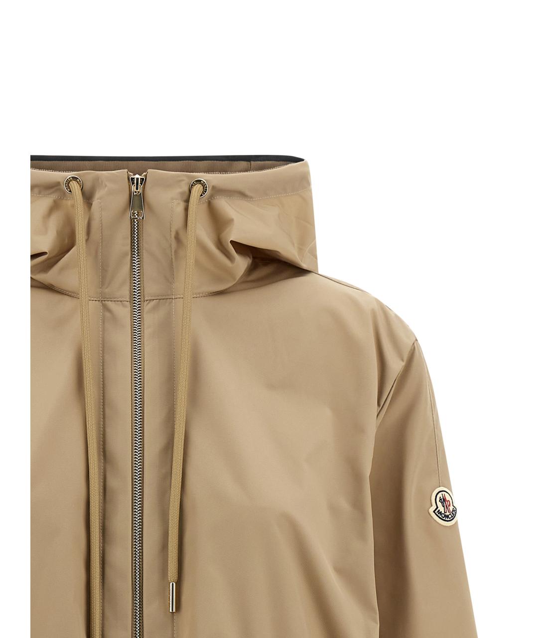 MONCLER Бежевая полиэстеровая куртка, фото 3