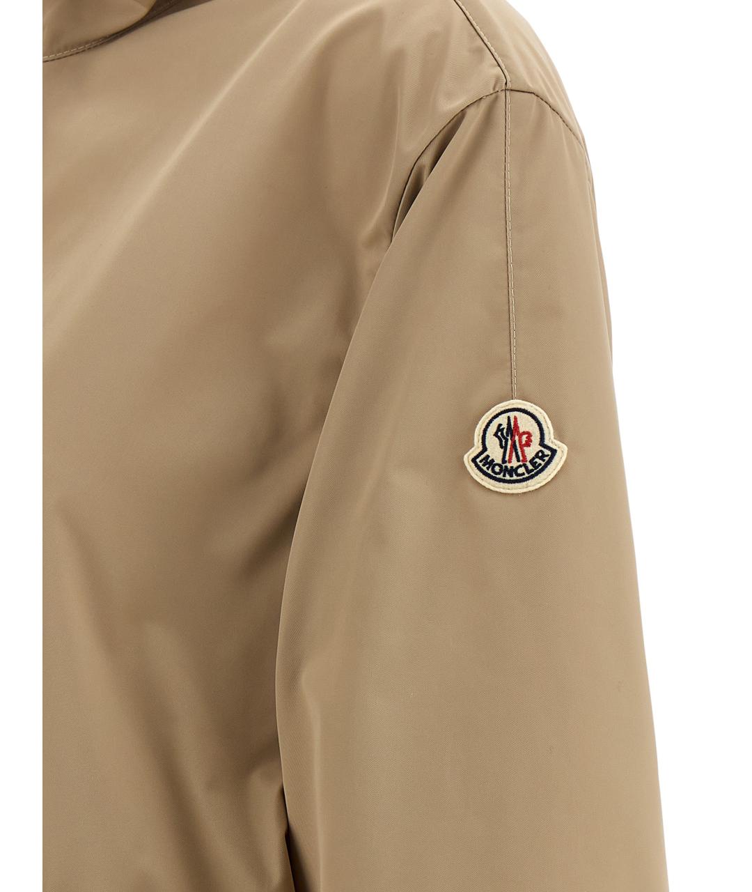 MONCLER Бежевая полиэстеровая куртка, фото 4