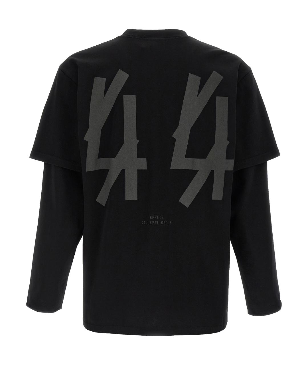 44 LABEL Черная хлопковая футболка, фото 2