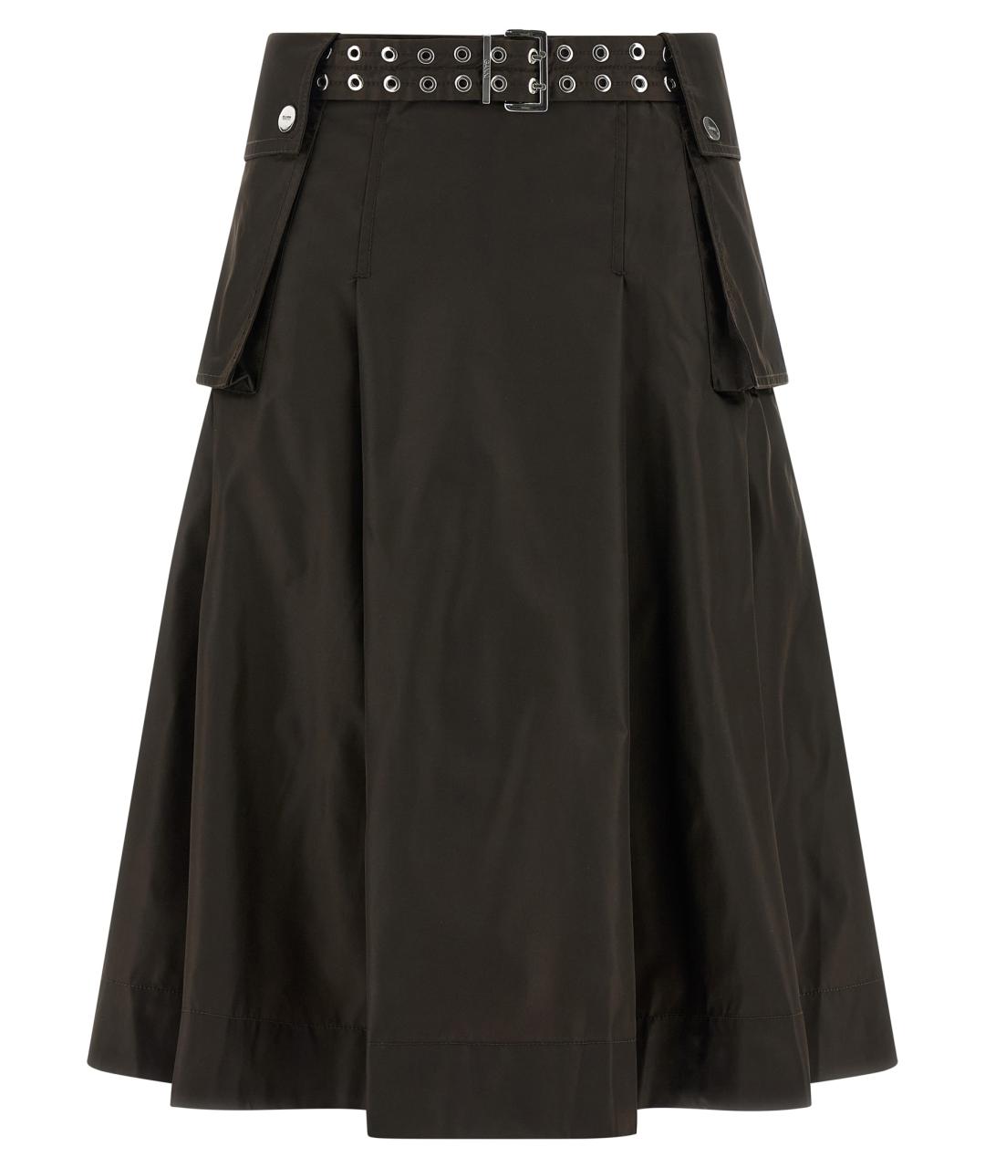 GANNI Коричневая полиамидовая юбка миди, фото 1