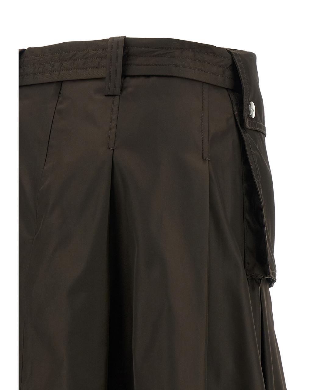 GANNI Коричневая полиамидовая юбка миди, фото 4