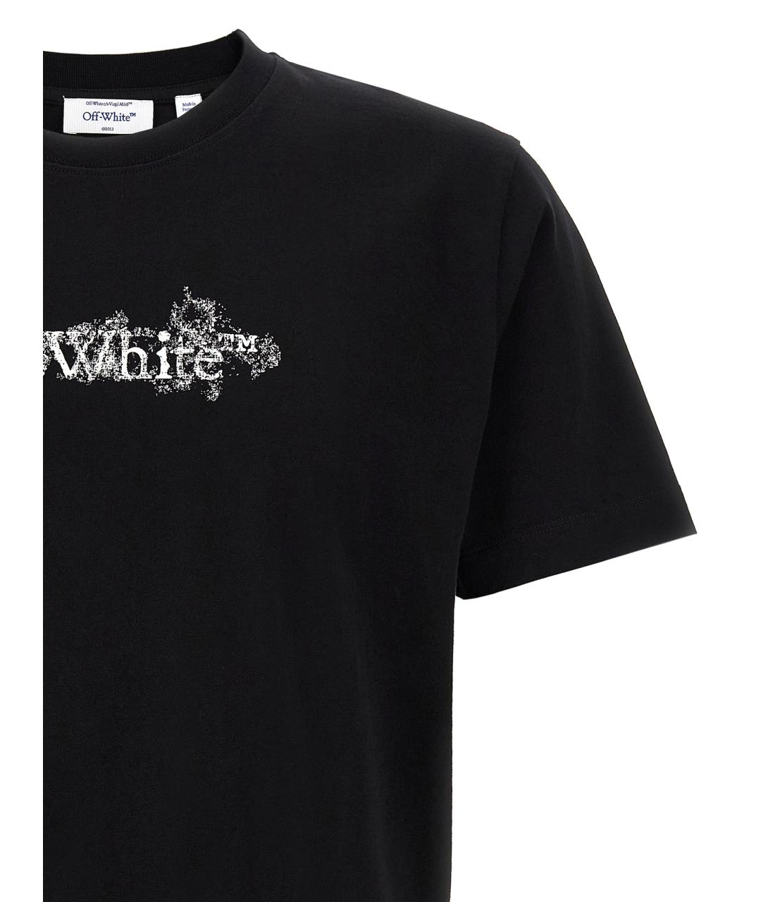 OFF-WHITE Черная хлопковая футболка, фото 3