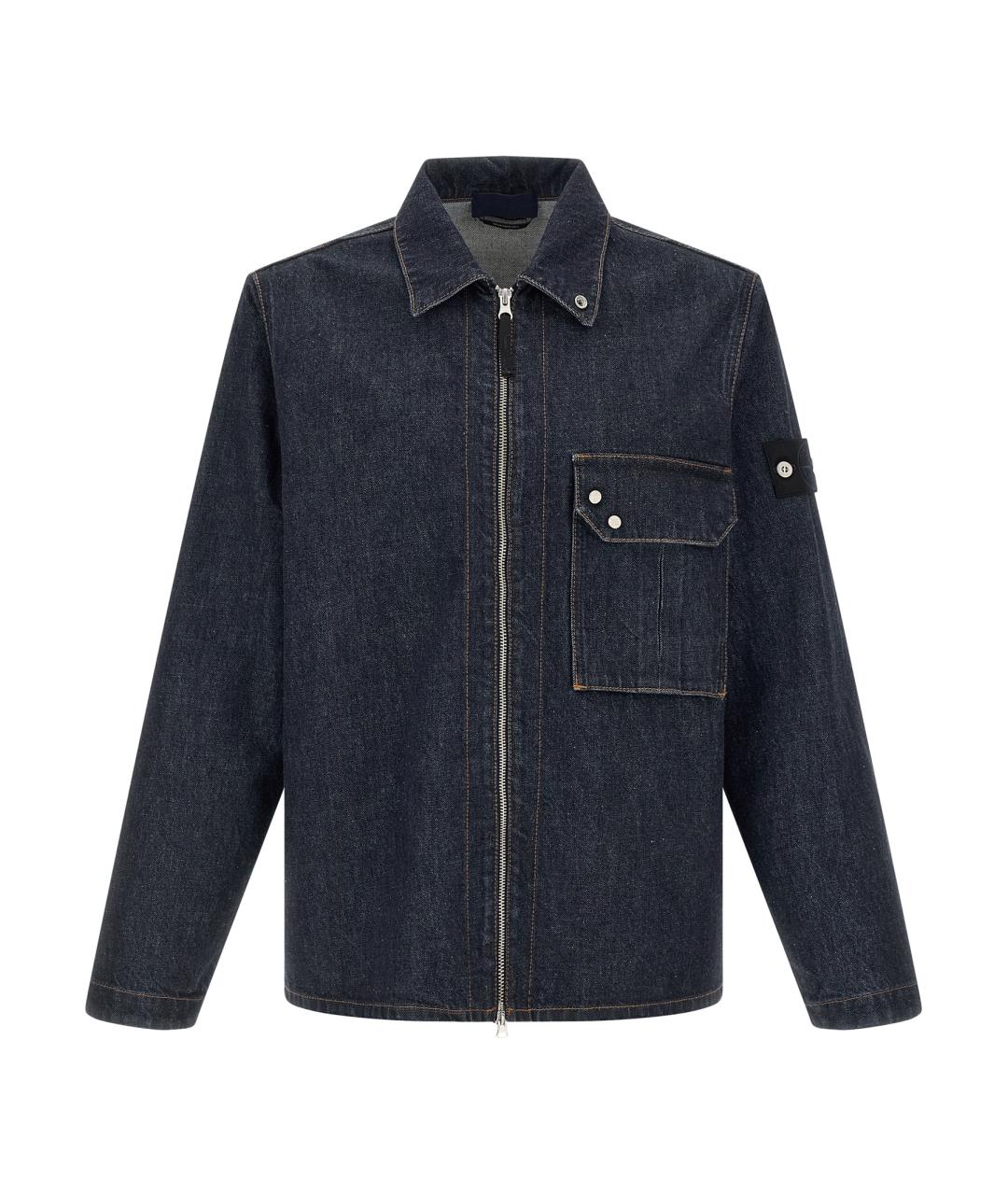 STONE ISLAND Синяя хлопковая кэжуал рубашка, фото 1