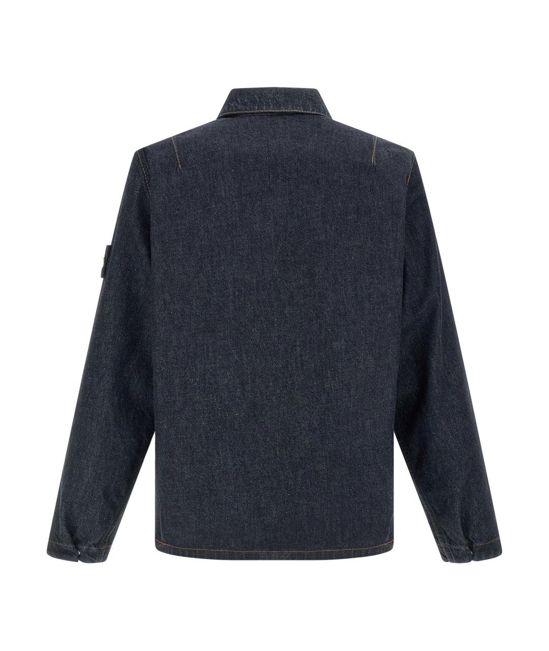 STONE ISLAND Синяя хлопковая кэжуал рубашка, фото 2