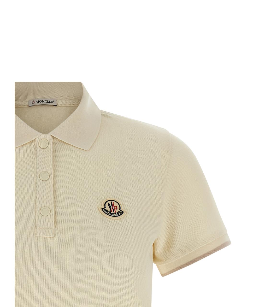 MONCLER Бежевая хлопковая футболка, фото 3