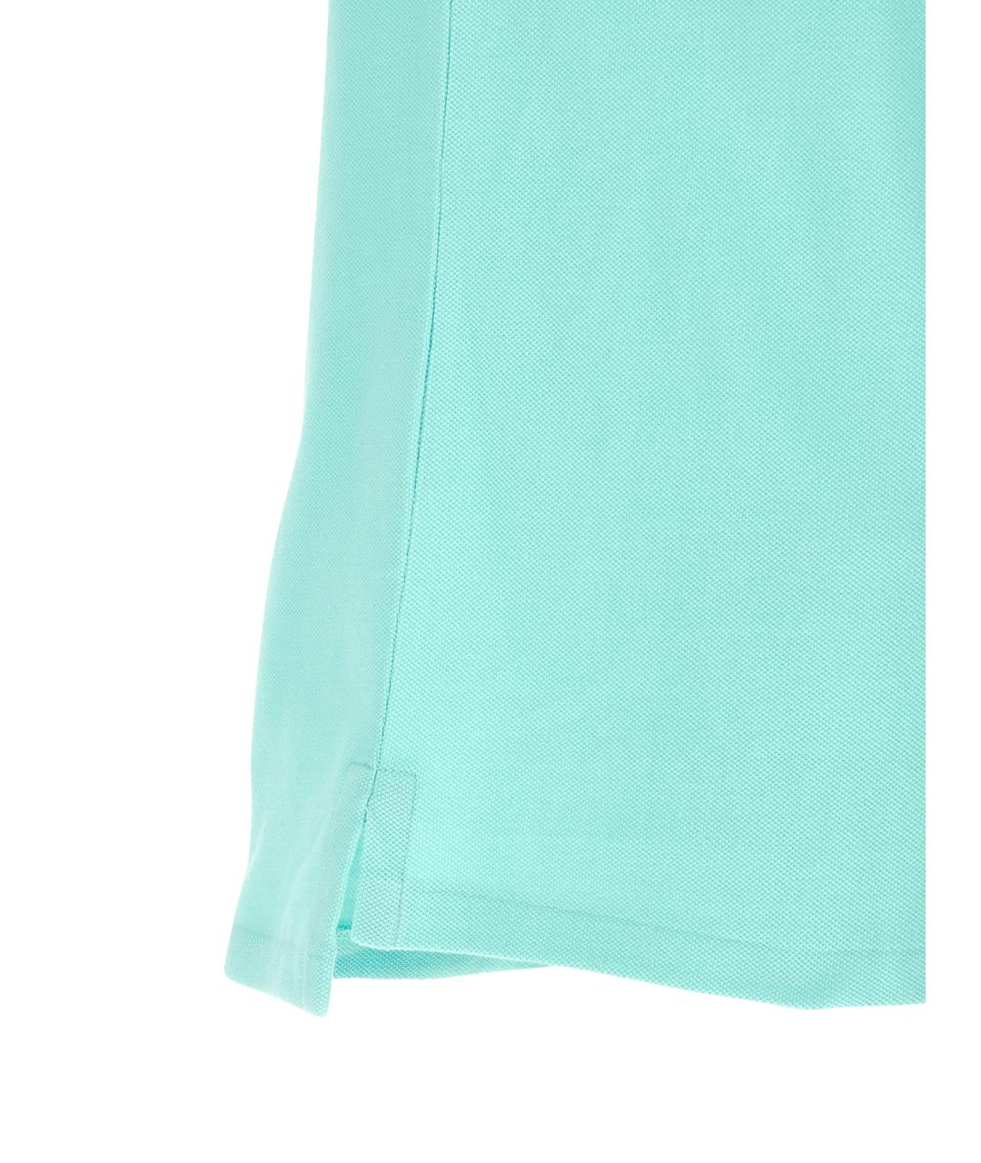 POLO RALPH LAUREN Голубое хлопковое поло с коротким рукавом, фото 4