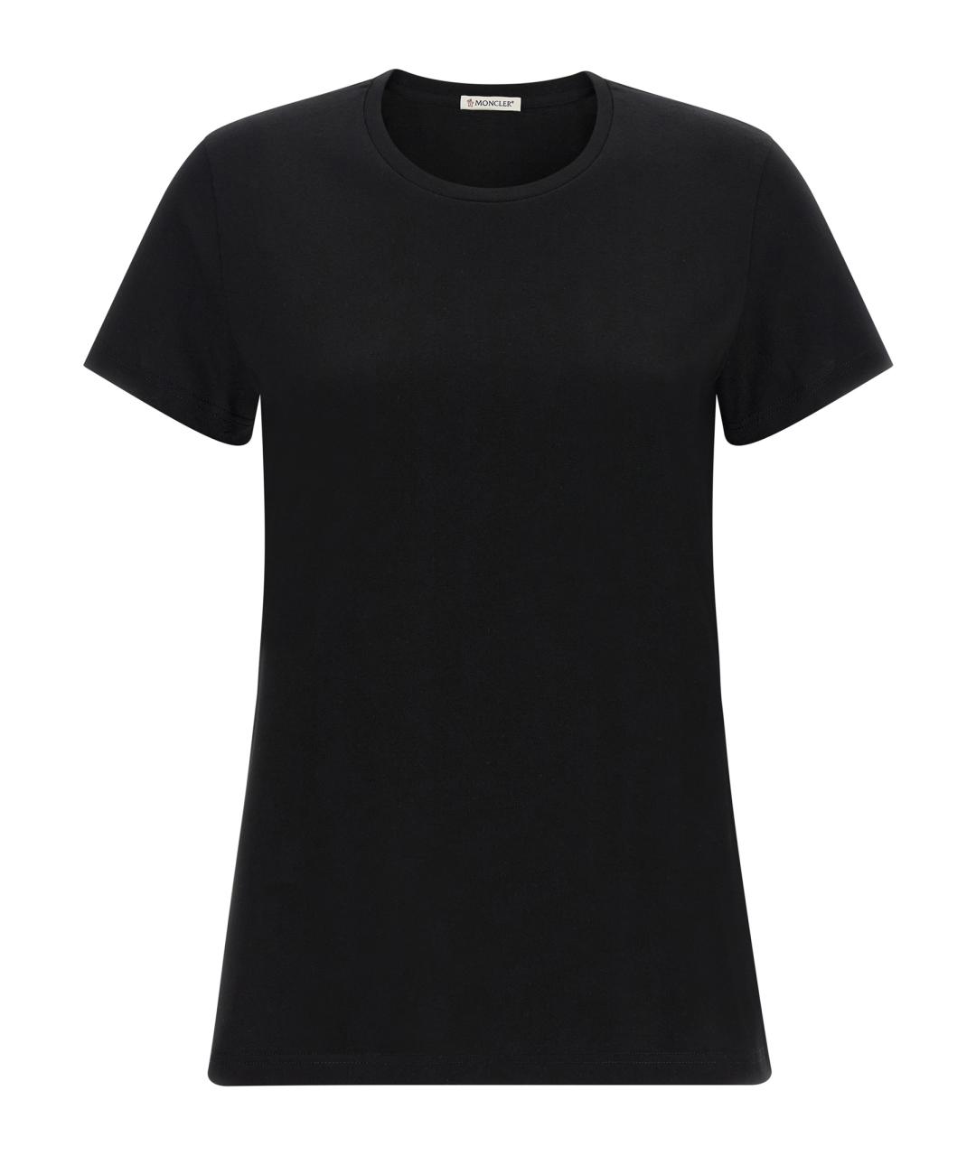 MONCLER Черная хлопковая футболка, фото 1