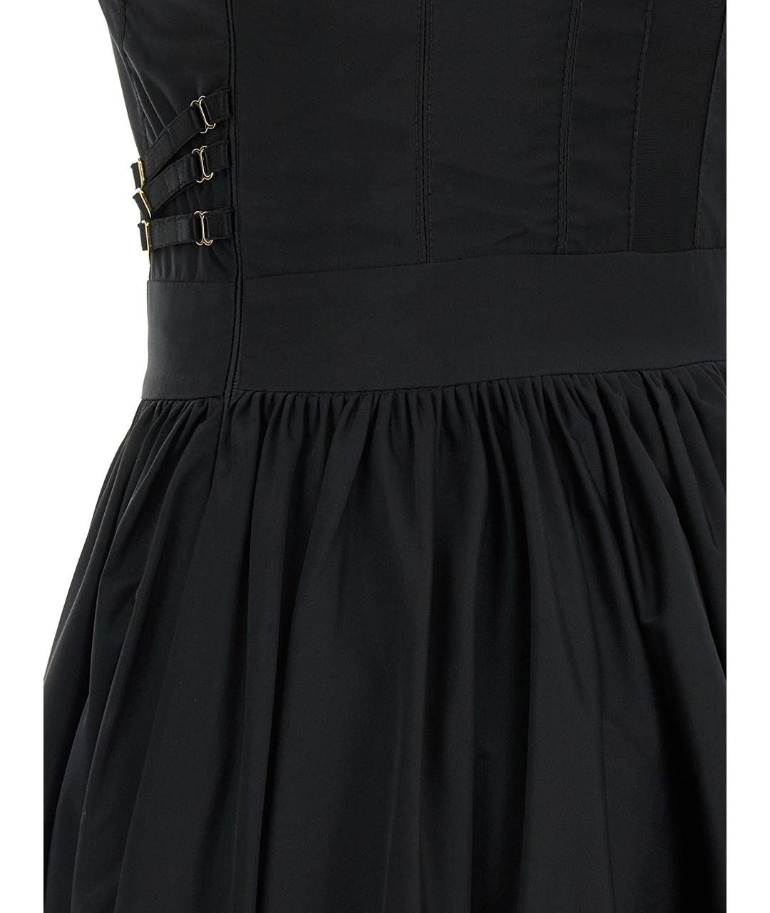 ELISABETTA FRANCHI Черное полиэстеровое платье, фото 4