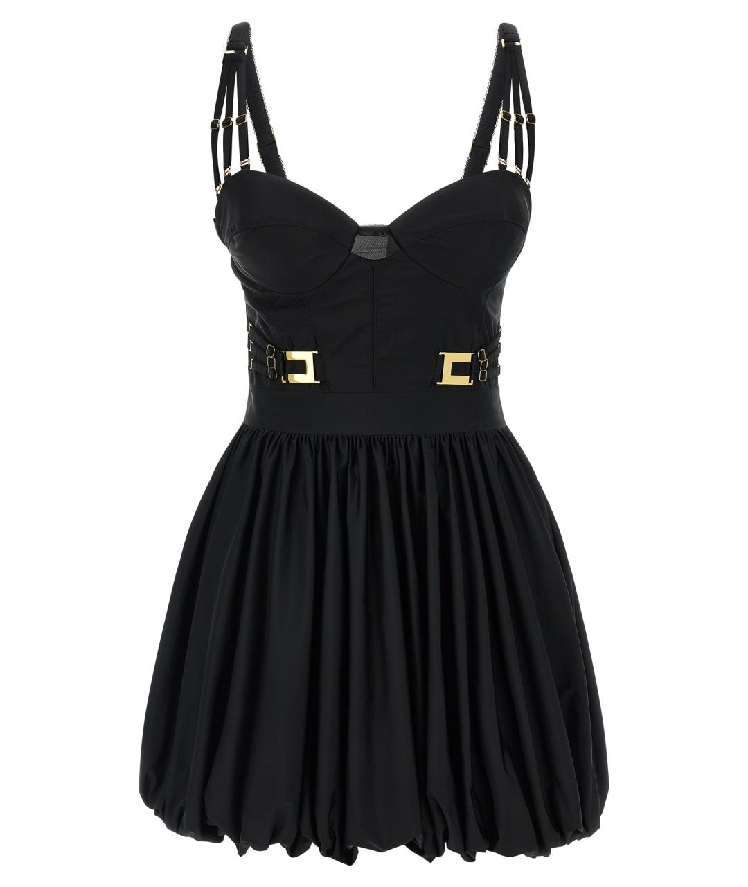 ELISABETTA FRANCHI Черное полиэстеровое платье, фото 1