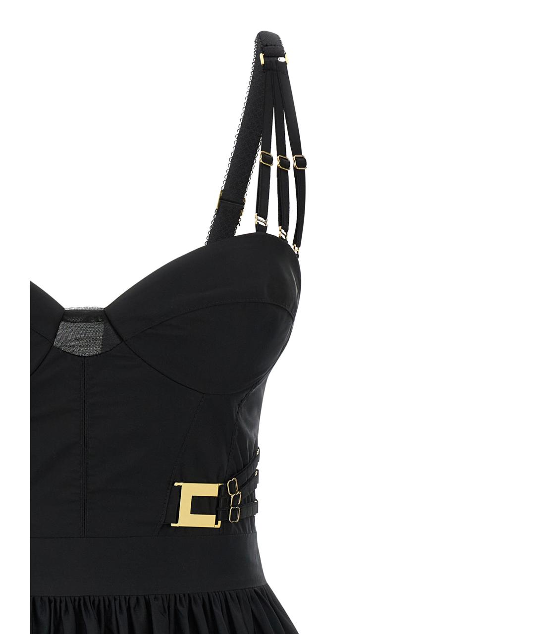 ELISABETTA FRANCHI Черное полиэстеровое платье, фото 3