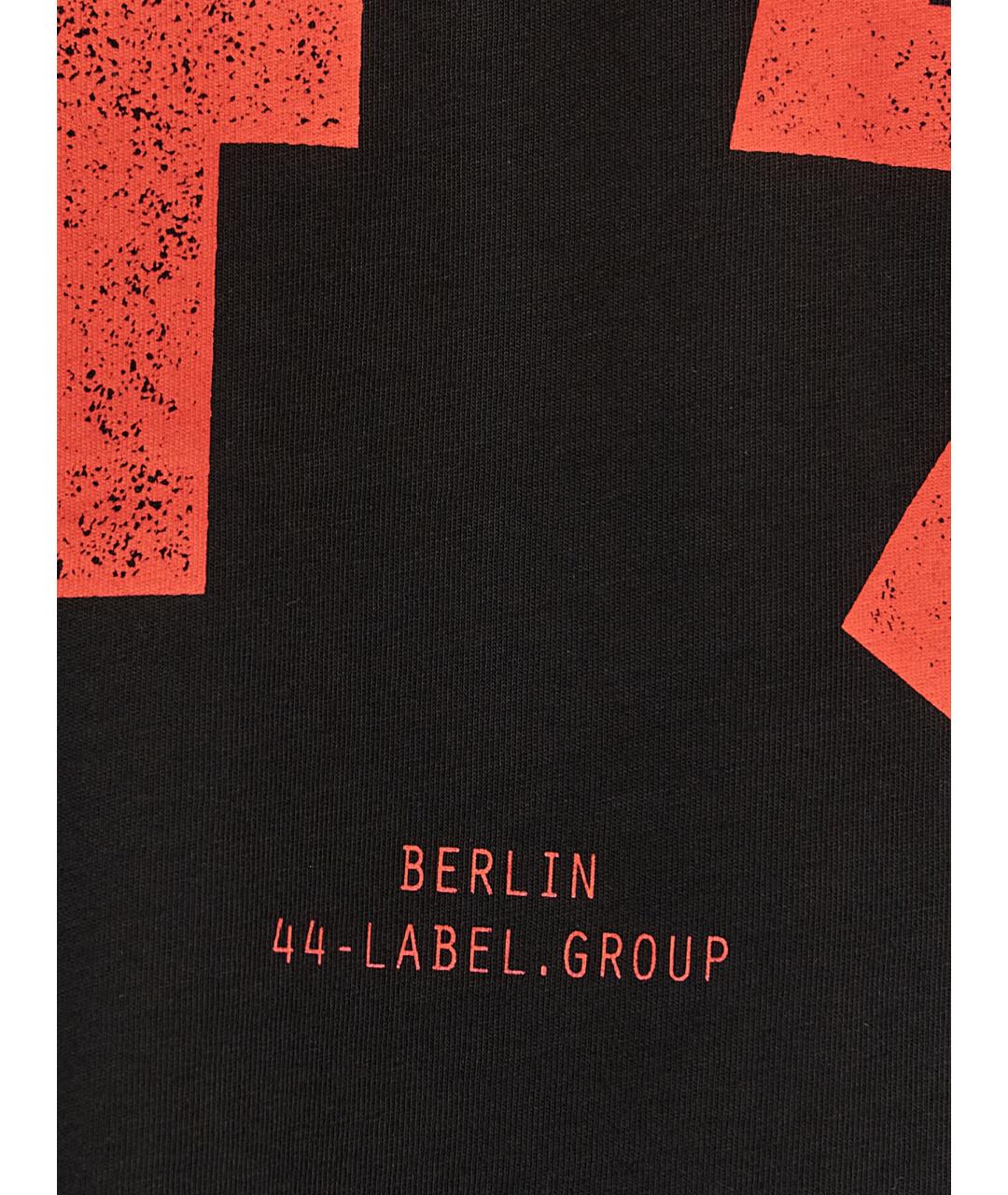 44 LABEL Черная хлопковая футболка, фото 4