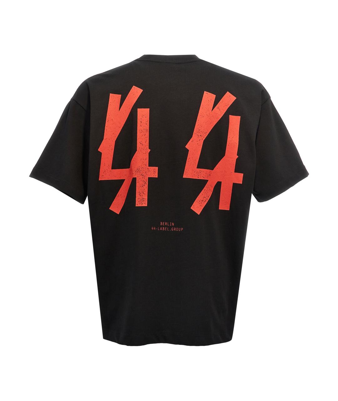 44 LABEL Черная хлопковая футболка, фото 2