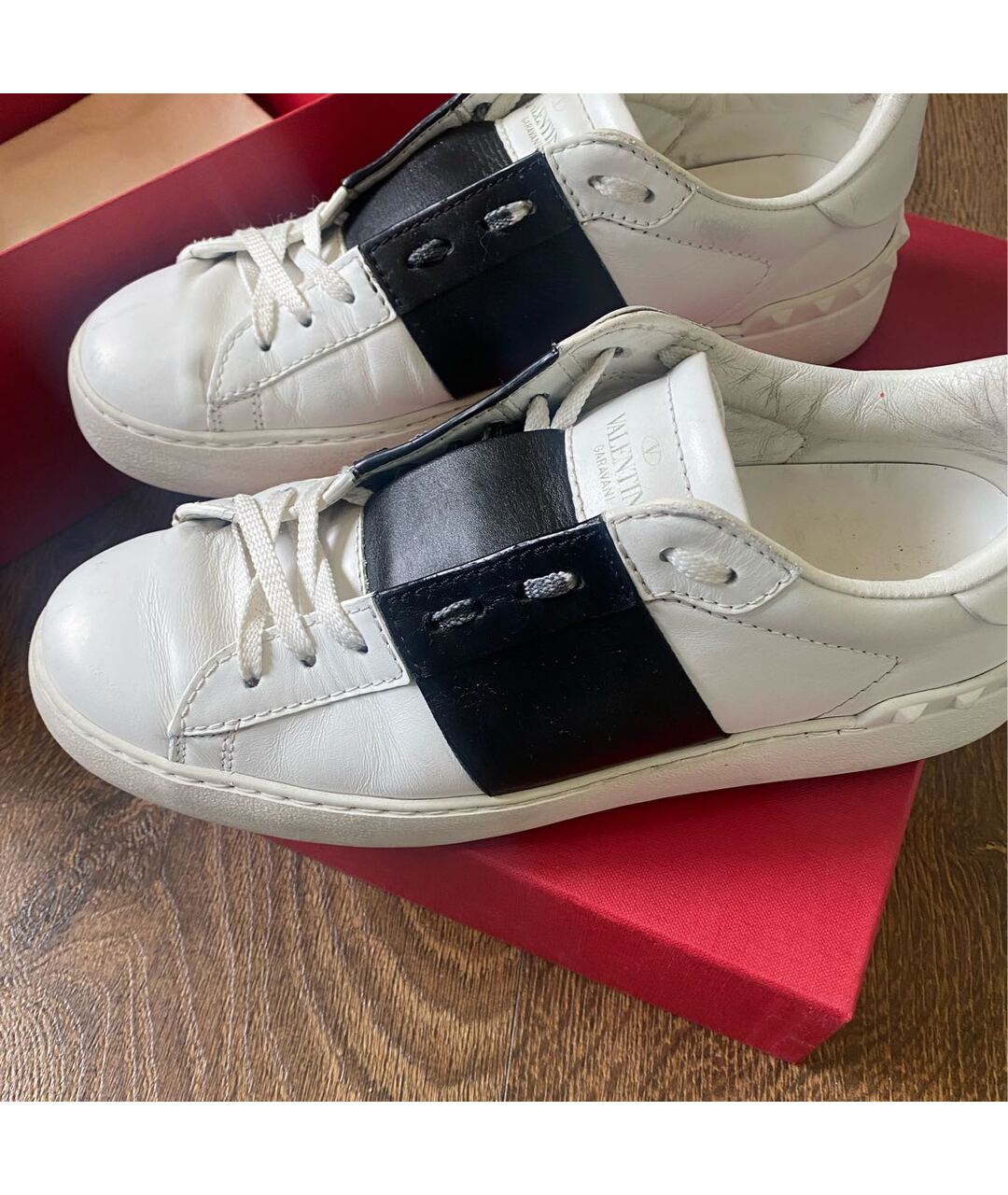 VALENTINO Белые кожаные кроссовки, фото 3