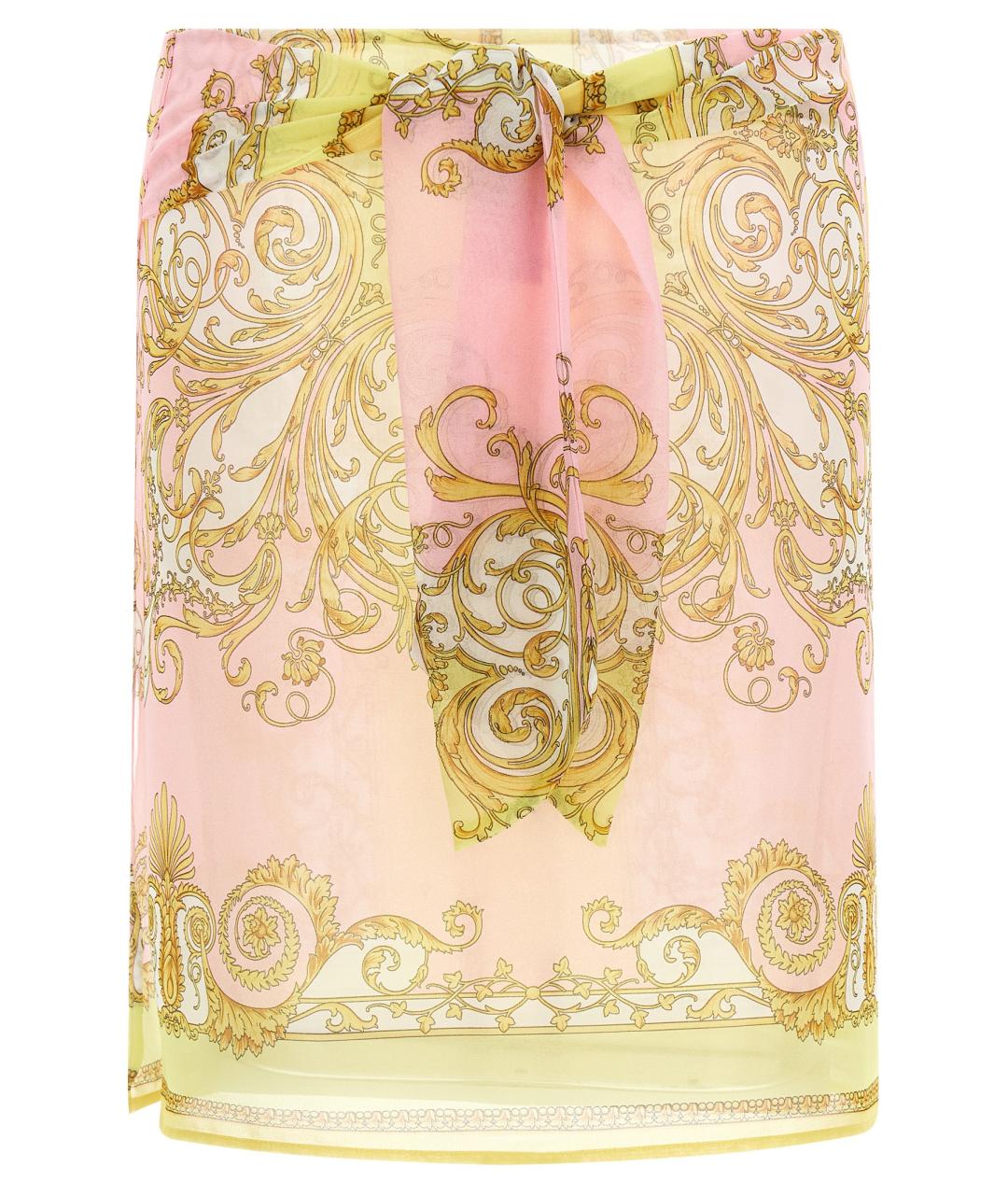 VERSACE Мульти полиэстеровая юбка миди, фото 2