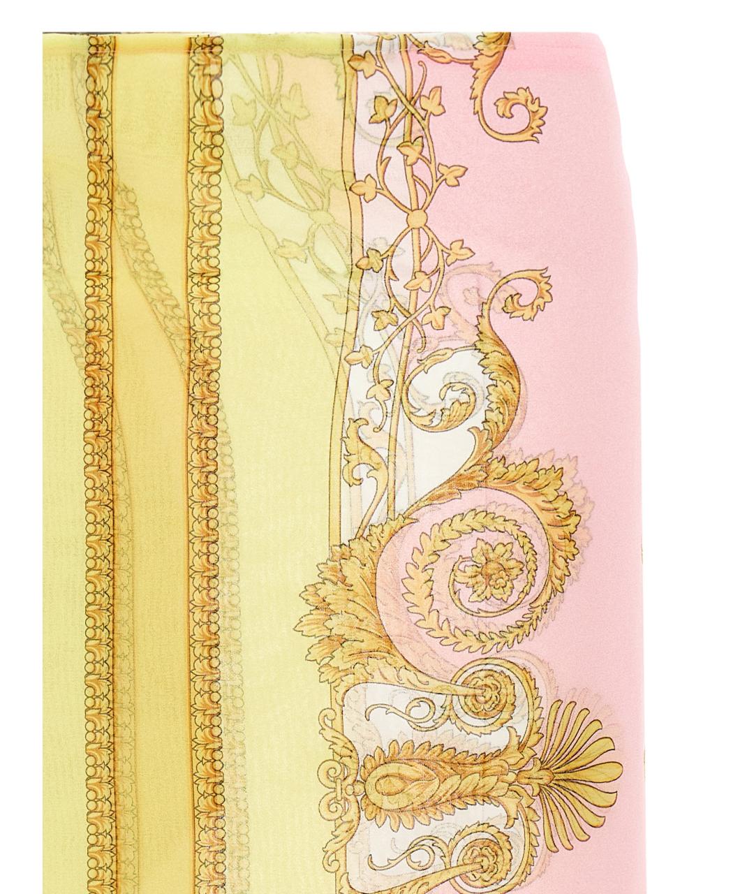 VERSACE Мульти полиэстеровая юбка миди, фото 3