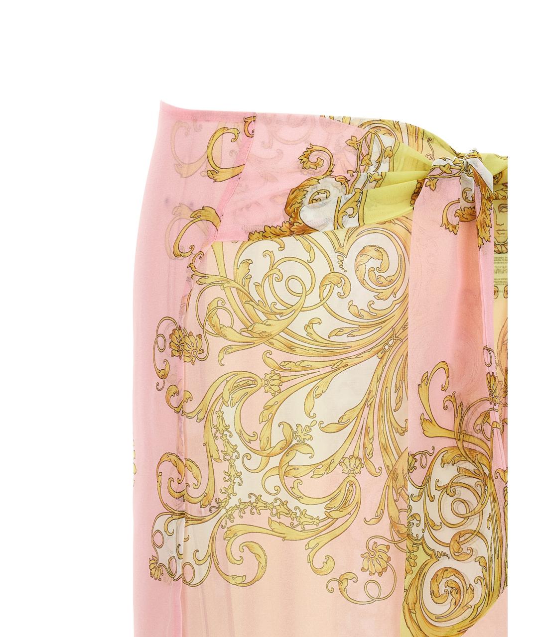 VERSACE Мульти полиэстеровая юбка миди, фото 4