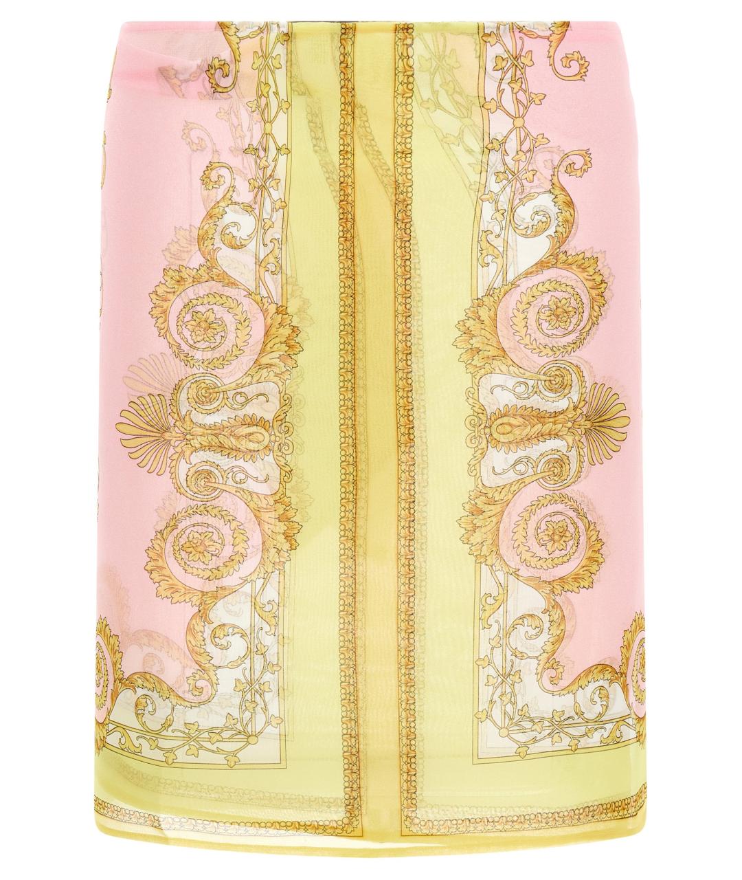 VERSACE Мульти полиэстеровая юбка миди, фото 1