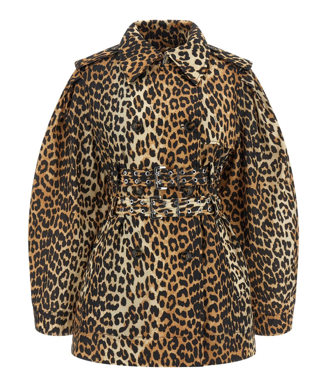 GANNI Коричневый полиамидовый тренч/плащ, фото 2