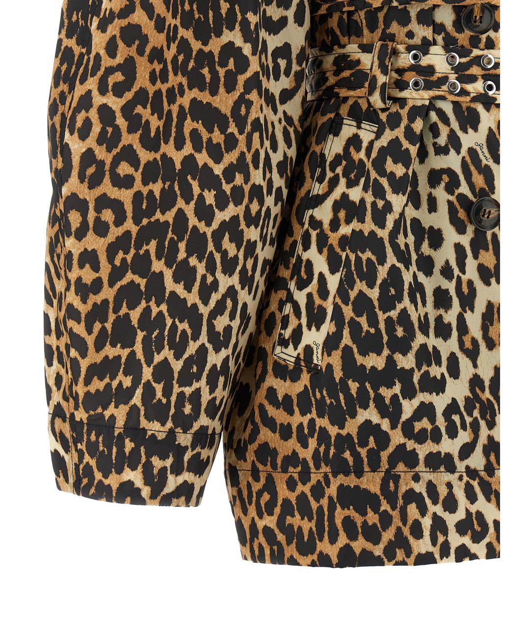 GANNI Коричневый полиамидовый тренч/плащ, фото 5