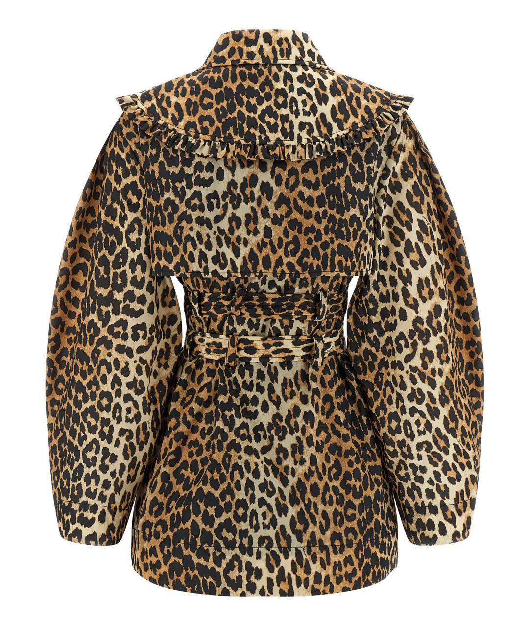 GANNI Коричневый полиамидовый тренч/плащ, фото 3