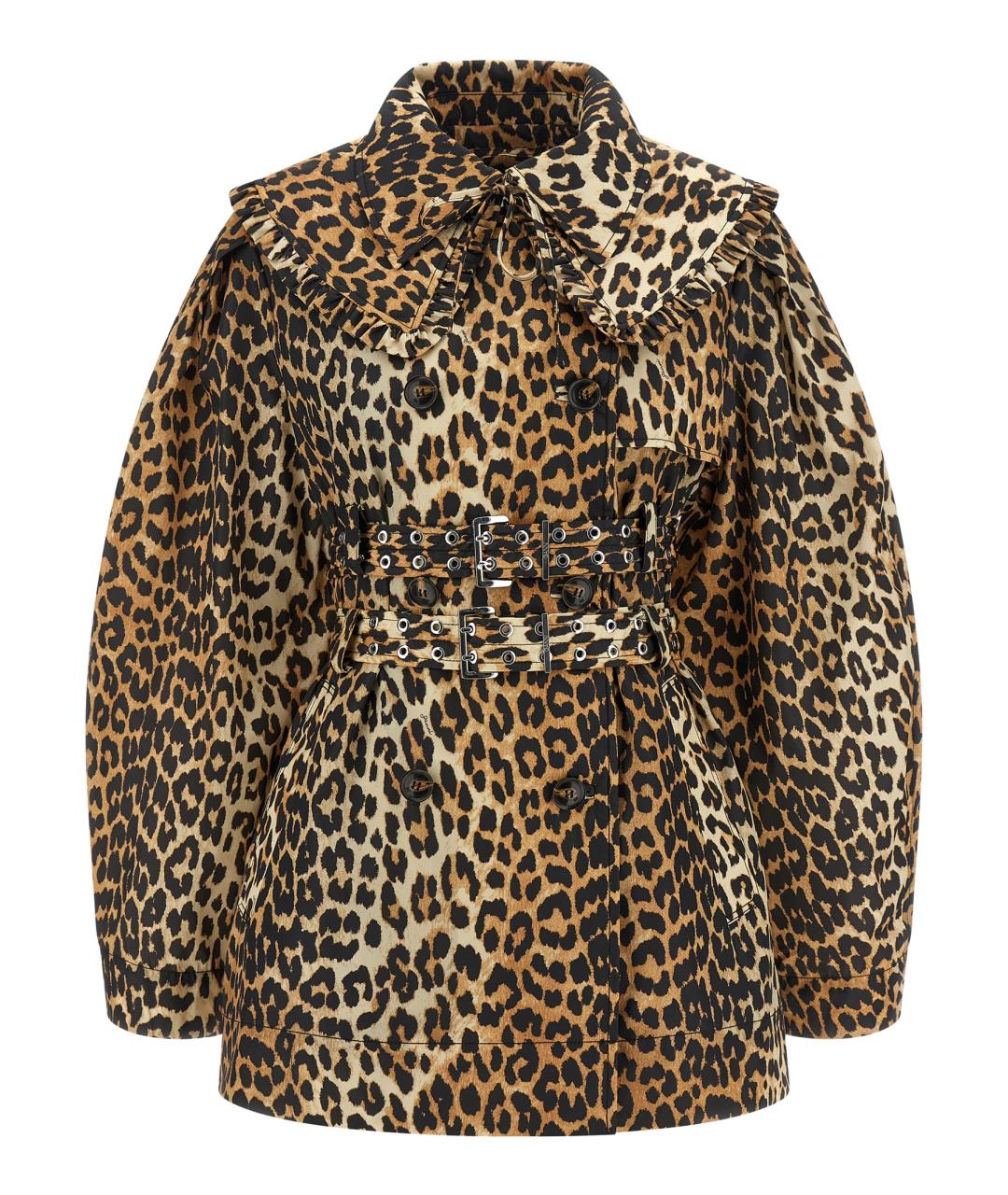 GANNI Коричневый полиамидовый тренч/плащ, фото 1