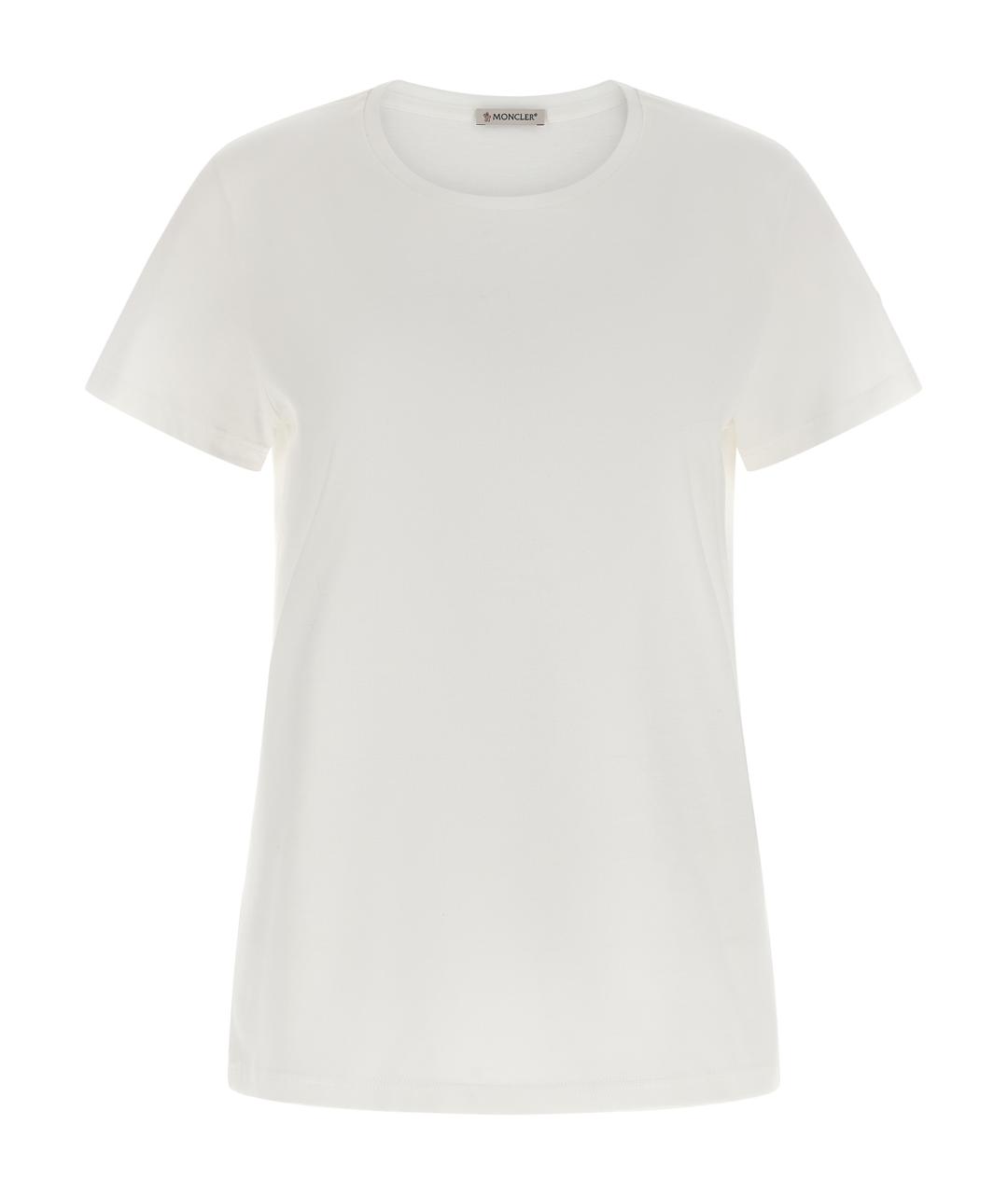 MONCLER Белая хлопковая футболка, фото 1