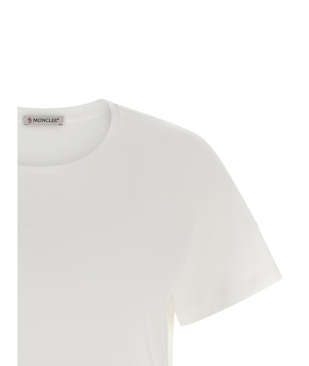 MONCLER Белая хлопковая футболка, фото 3