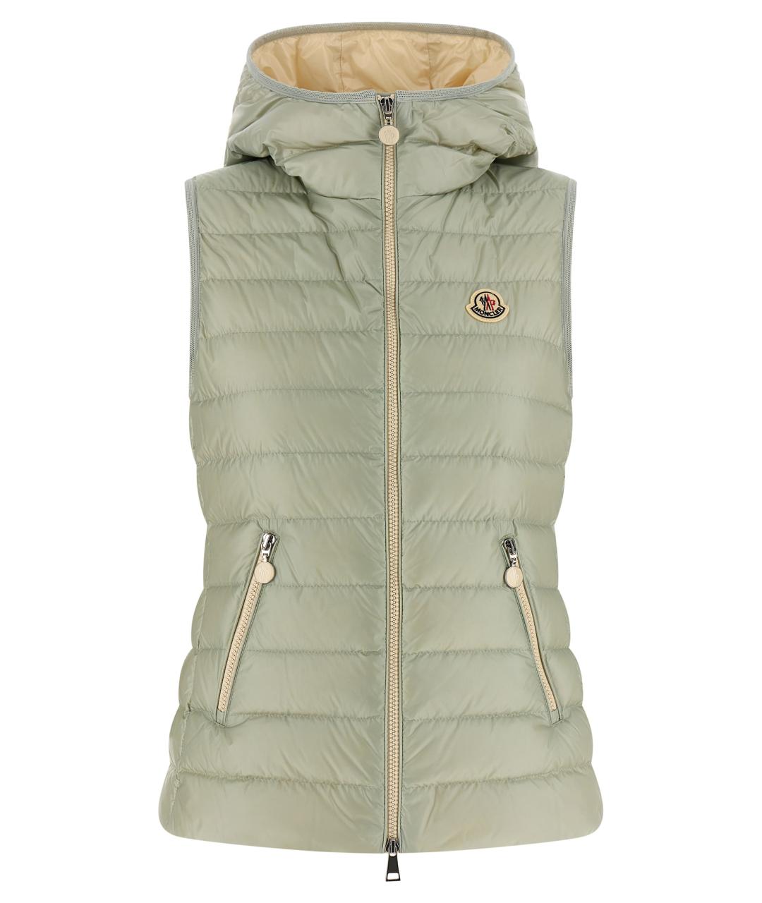 MONCLER Зеленая полиамидовая жилетка, фото 1