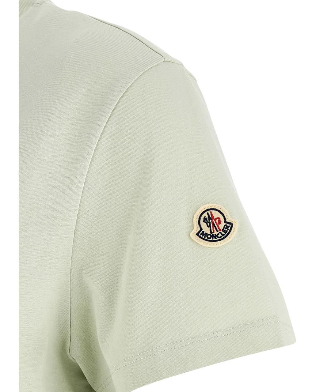 MONCLER Зеленая хлопковая футболка, фото 4