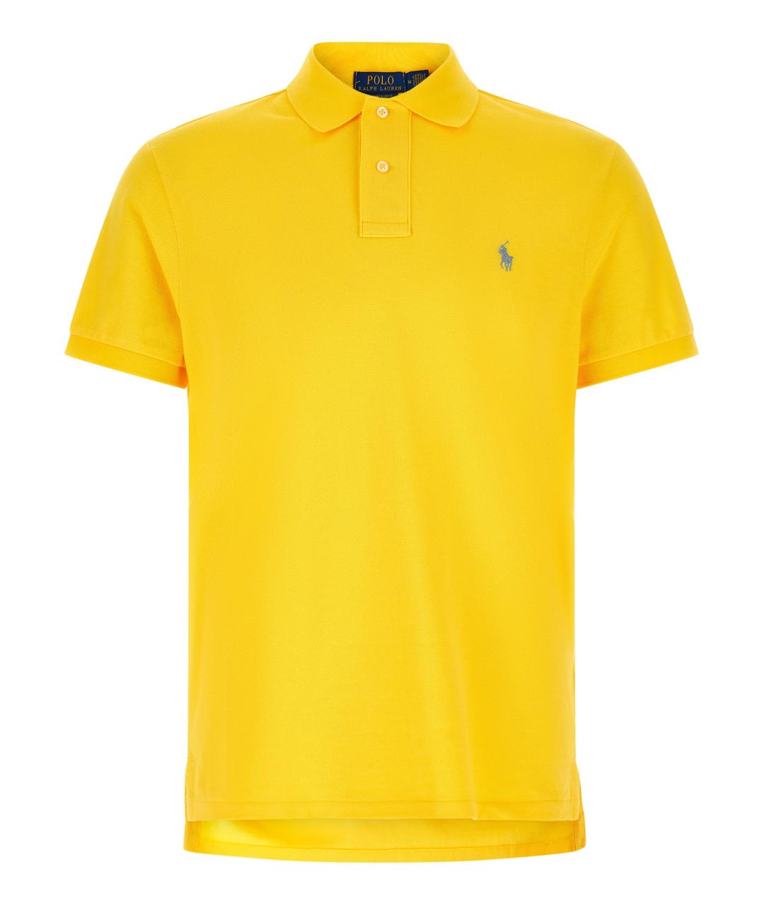 POLO RALPH LAUREN Желтое хлопковое поло с коротким рукавом, фото 1