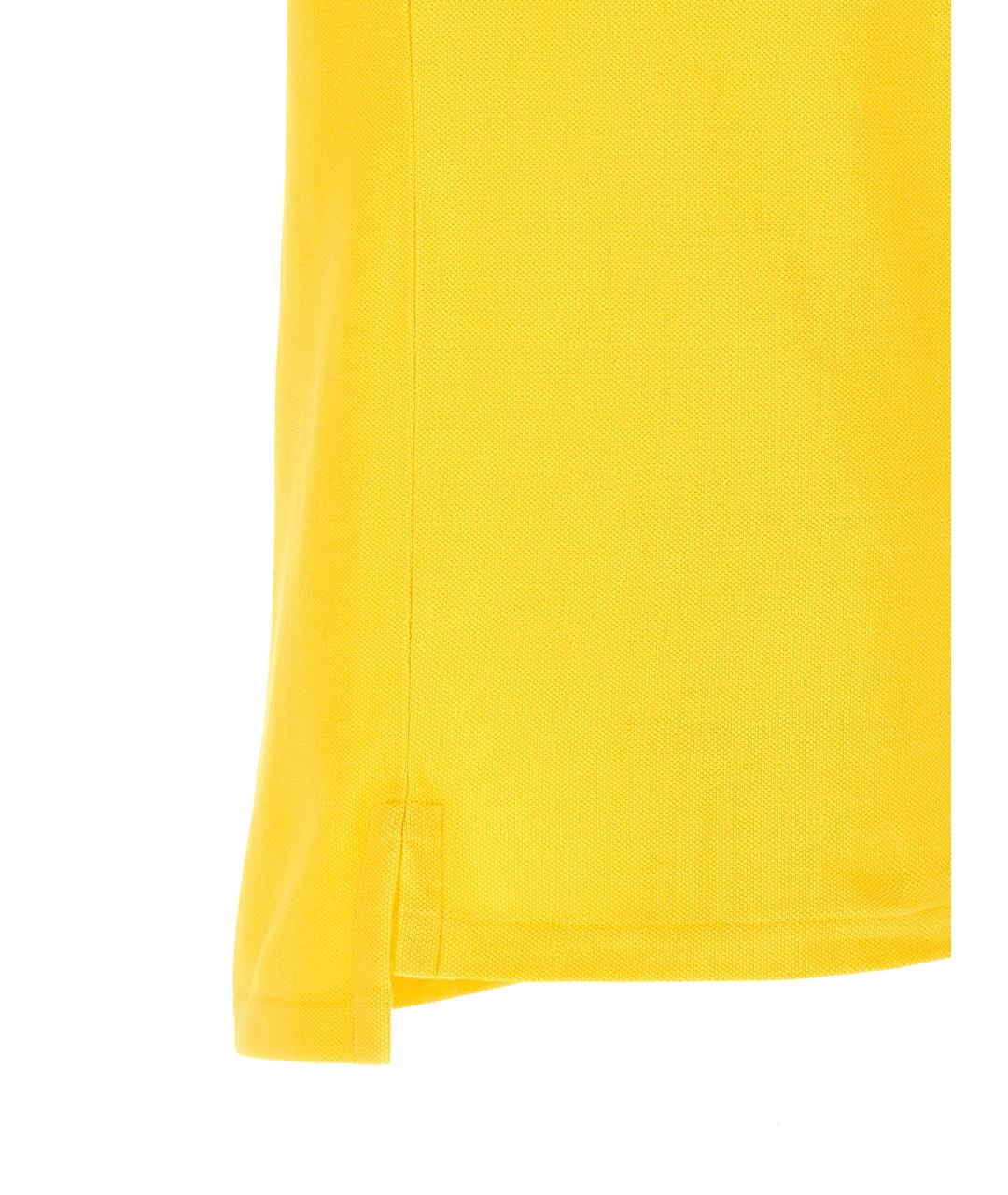 POLO RALPH LAUREN Желтое хлопковое поло с коротким рукавом, фото 4
