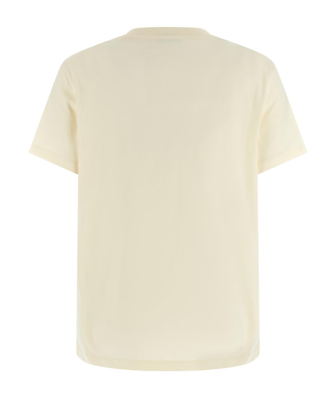 MONCLER Бежевая хлопковая футболка, фото 2