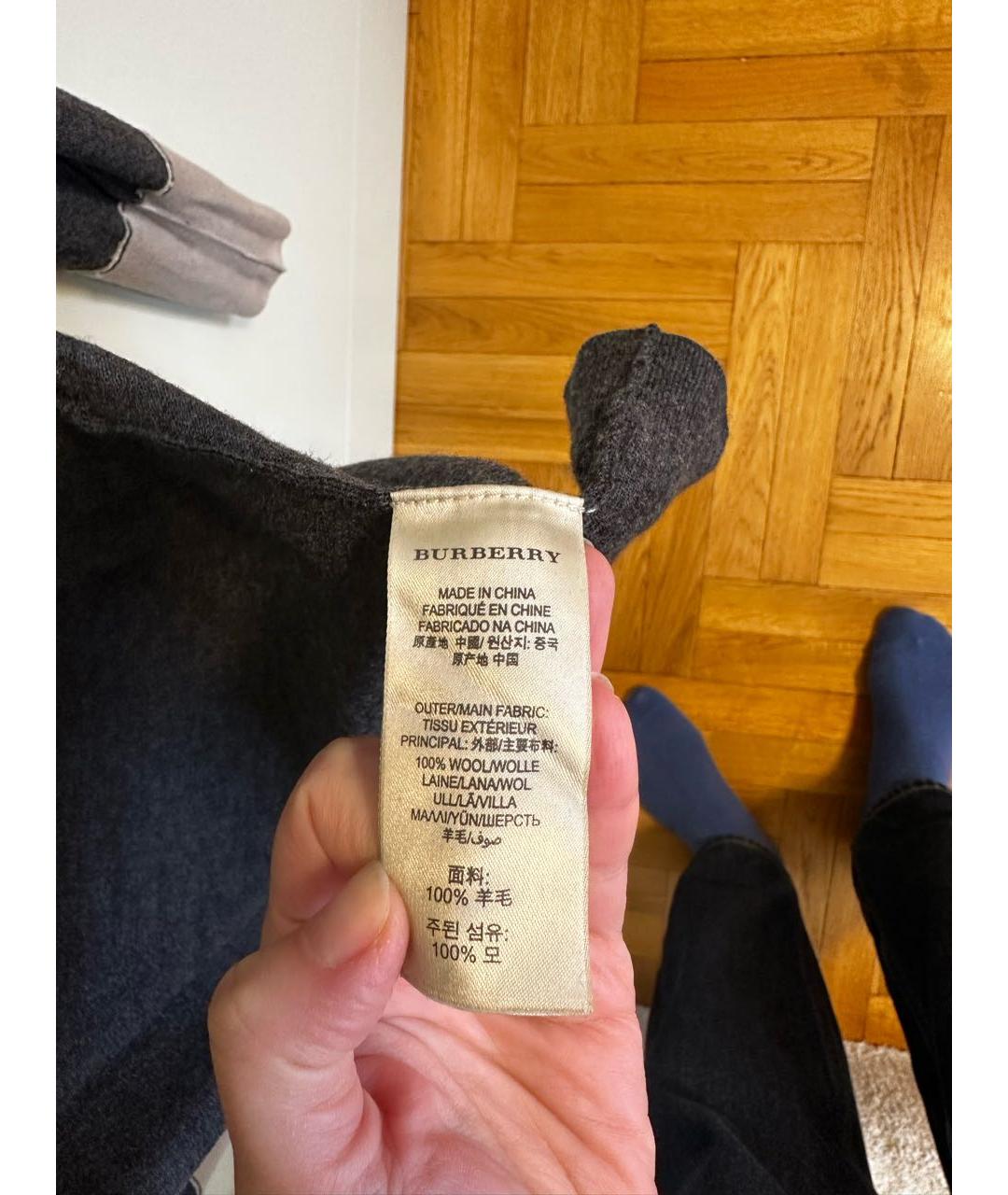 BURBERRY Серая шерстяная водолазка, фото 5