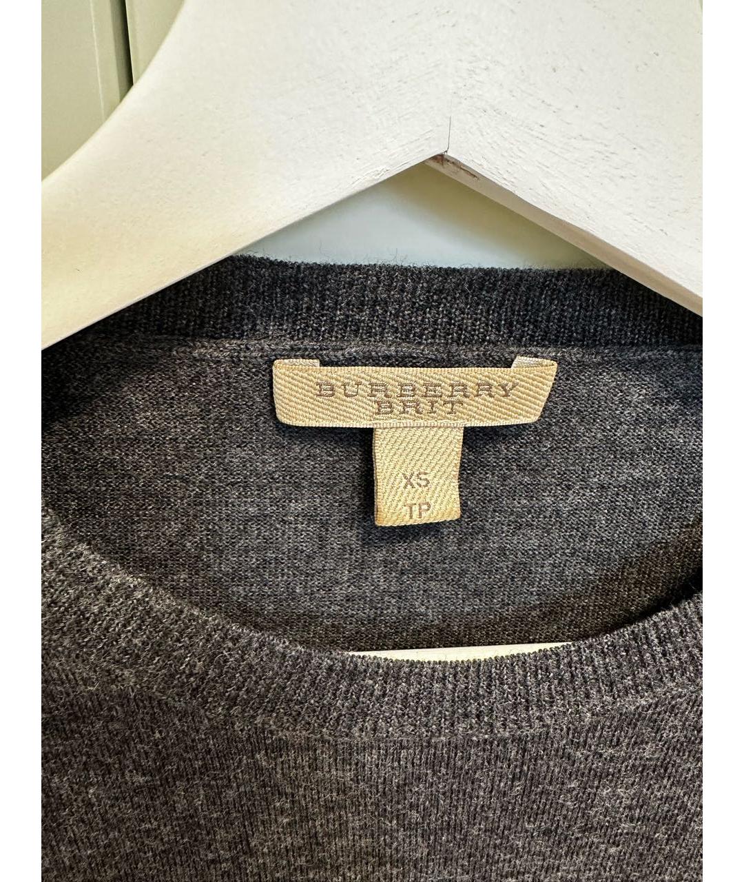 BURBERRY Серая шерстяная водолазка, фото 4