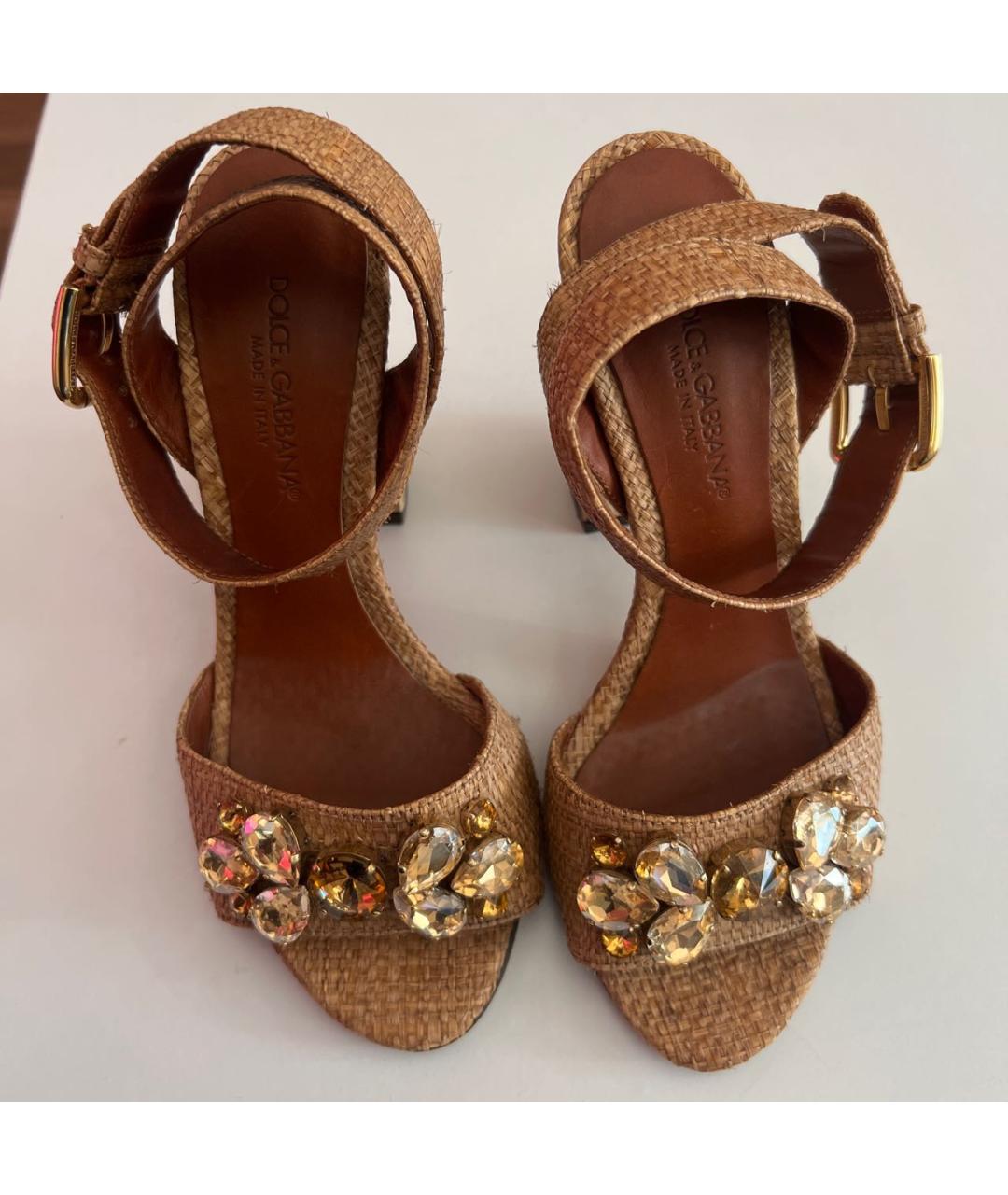 DOLCE&GABBANA Бежевые босоножки, фото 2