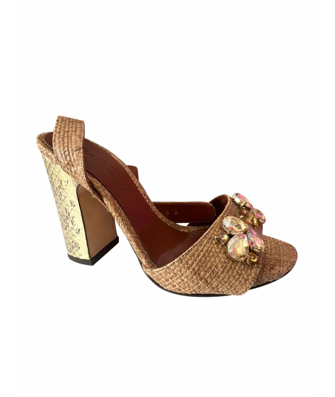 DOLCE&GABBANA Бежевые босоножки, фото 1