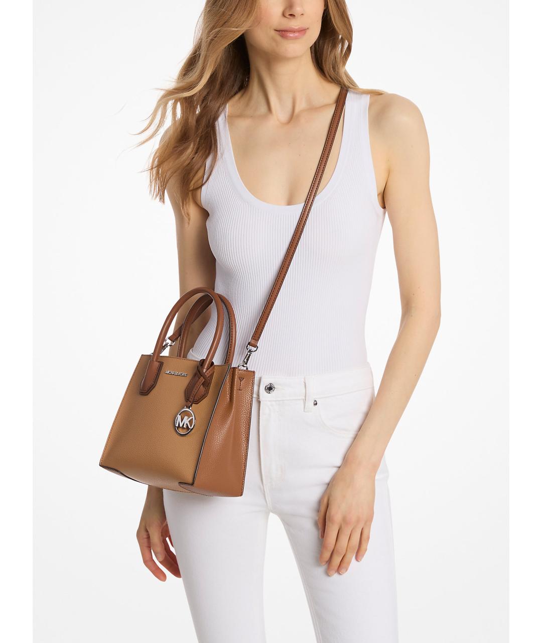 MICHAEL KORS Коричневая кожаная сумка через плечо, фото 3