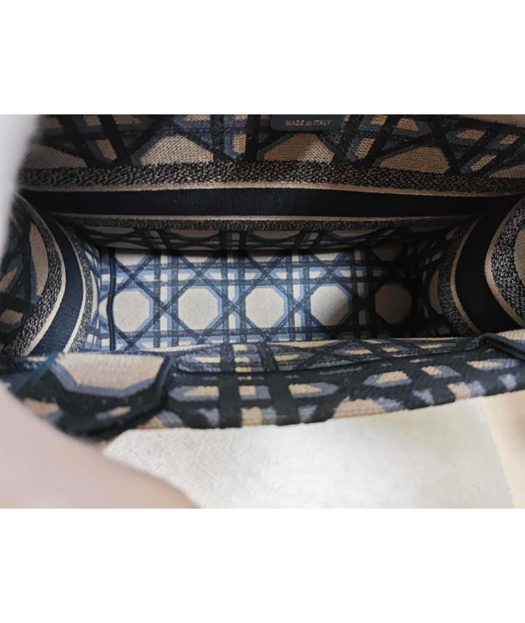 CHRISTIAN DIOR Голубая тканевая сумка с короткими ручками, фото 3