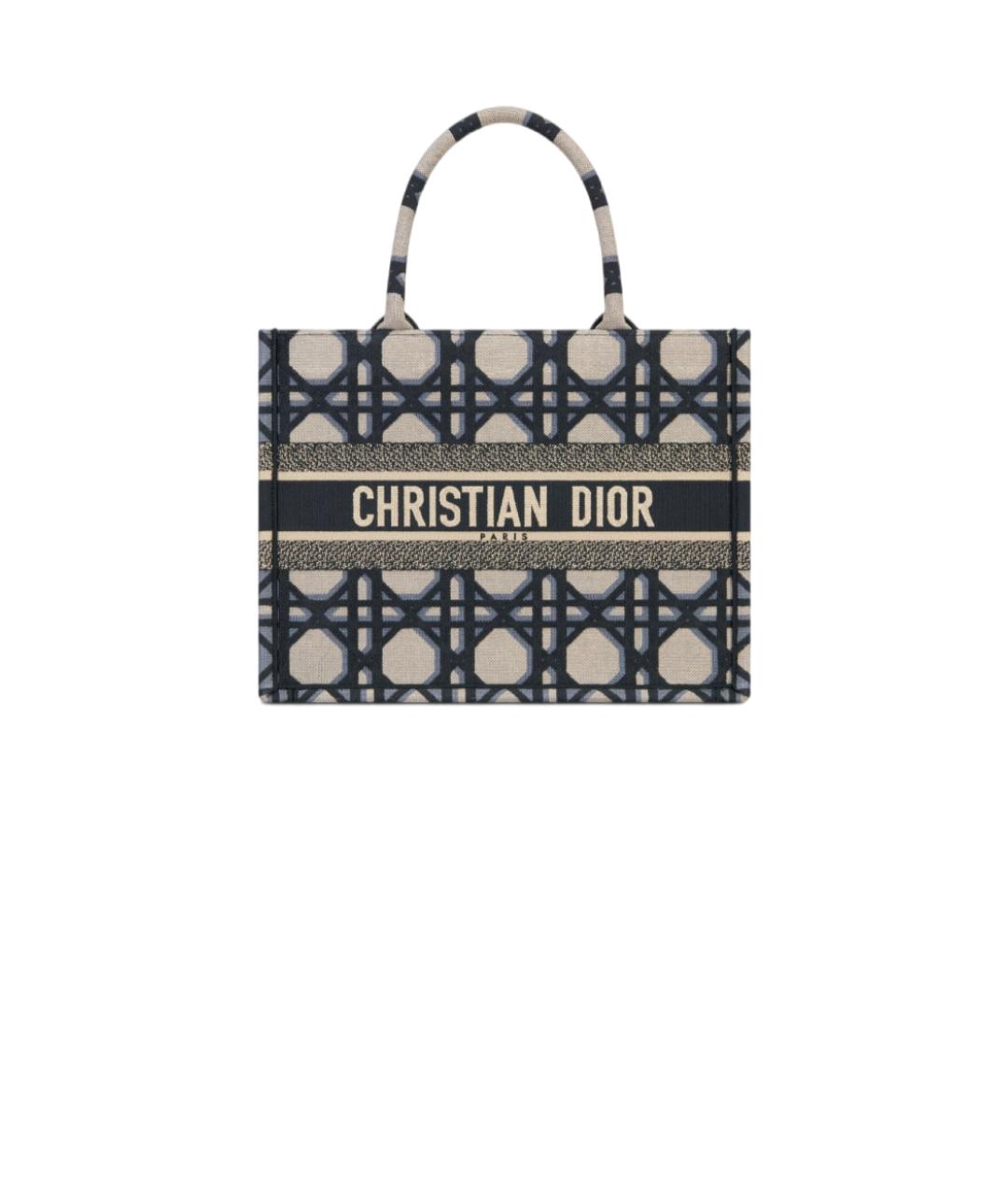 CHRISTIAN DIOR Голубая тканевая сумка с короткими ручками, фото 1