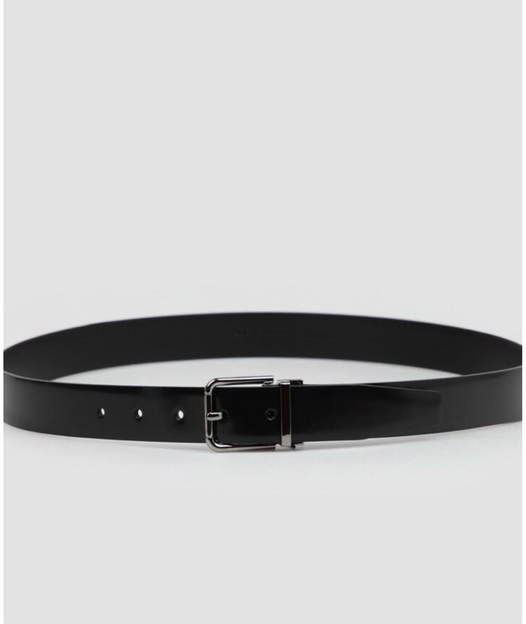 DOLCE&GABBANA Черный кожаный ремень, фото 4